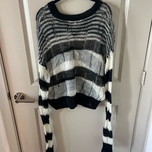 Alexander McQueen Striped Black and White Sweater